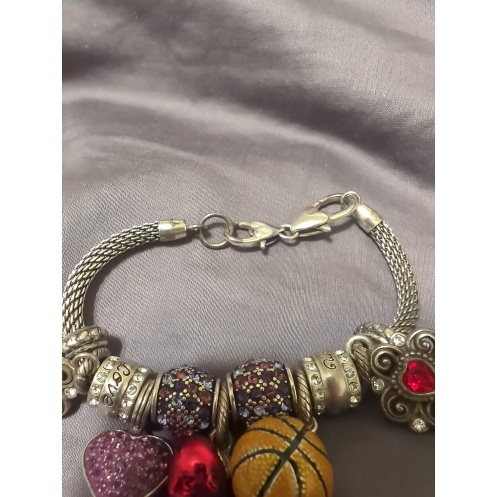 Brighton Charm Bracelet With Original Clasp And Basketball Charm - Picture 2 of 4